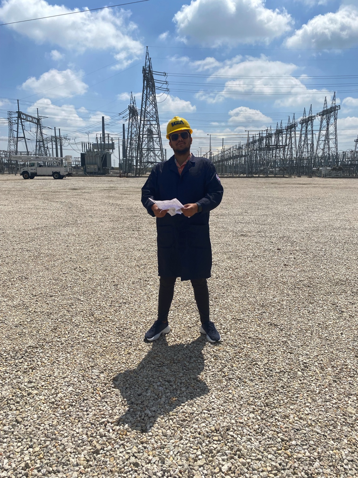 Amir Exir at an electrical substation
