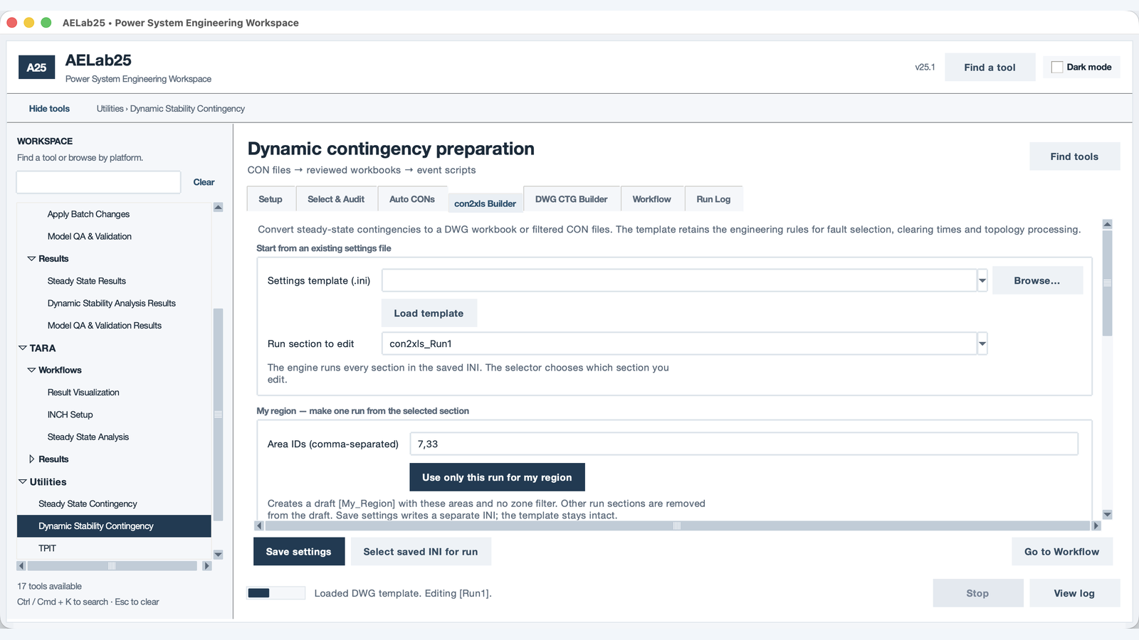AELab25 DWG contingency-to-Excel builder